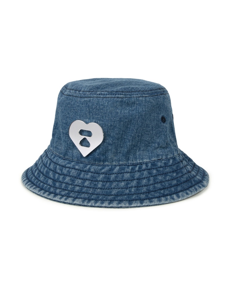 Chapeaux Bape Denim bucket Bleu Femme | WXR-22438245